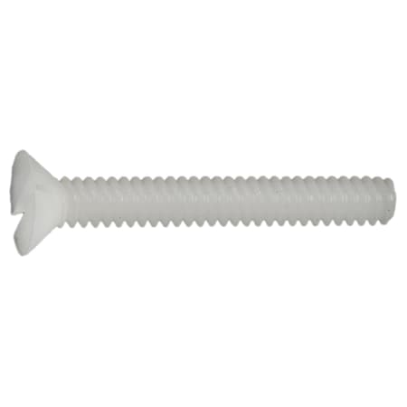 Midwest Fastener #6-32 x 1 in Slotted Flat Machine Screw, Plain Nylon, 20 PK 62531